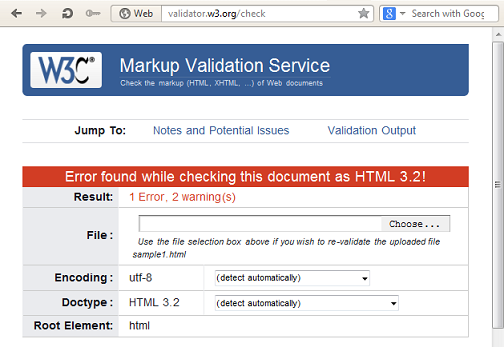 Error found while checking this document as HTML 3.2!